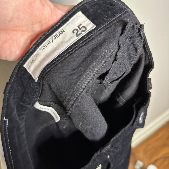 rag & bone 10 Inch Capri Pants Size 25 Black Velvet Cropped New Flawed - Picture 8 of 12
